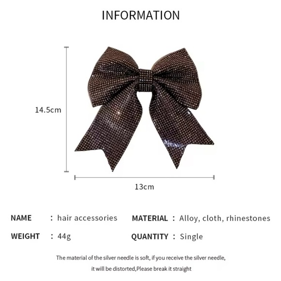Rhinestone Bow Hair Pin Hair Accessories